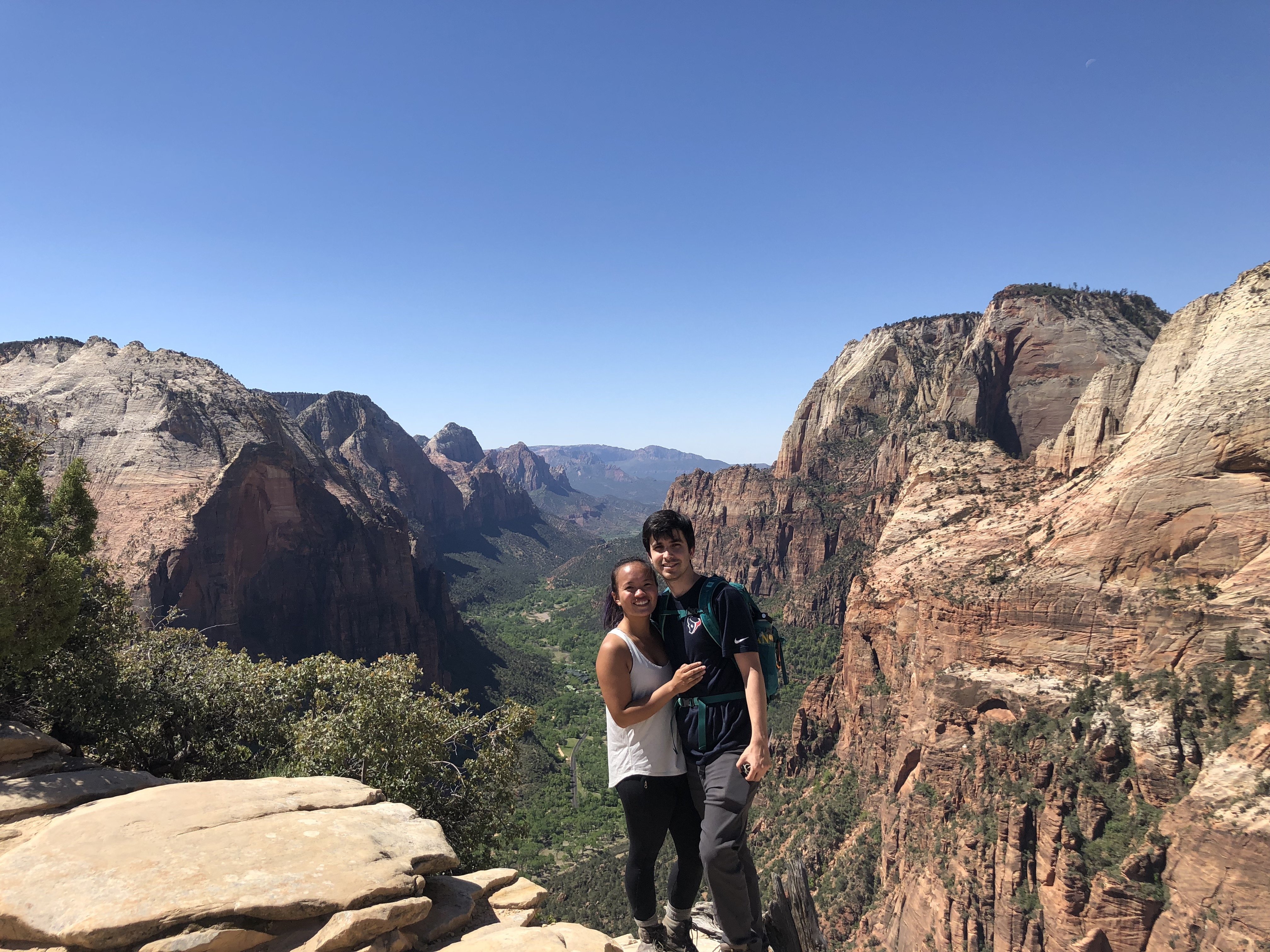 The authors at the top of Angels Landing.