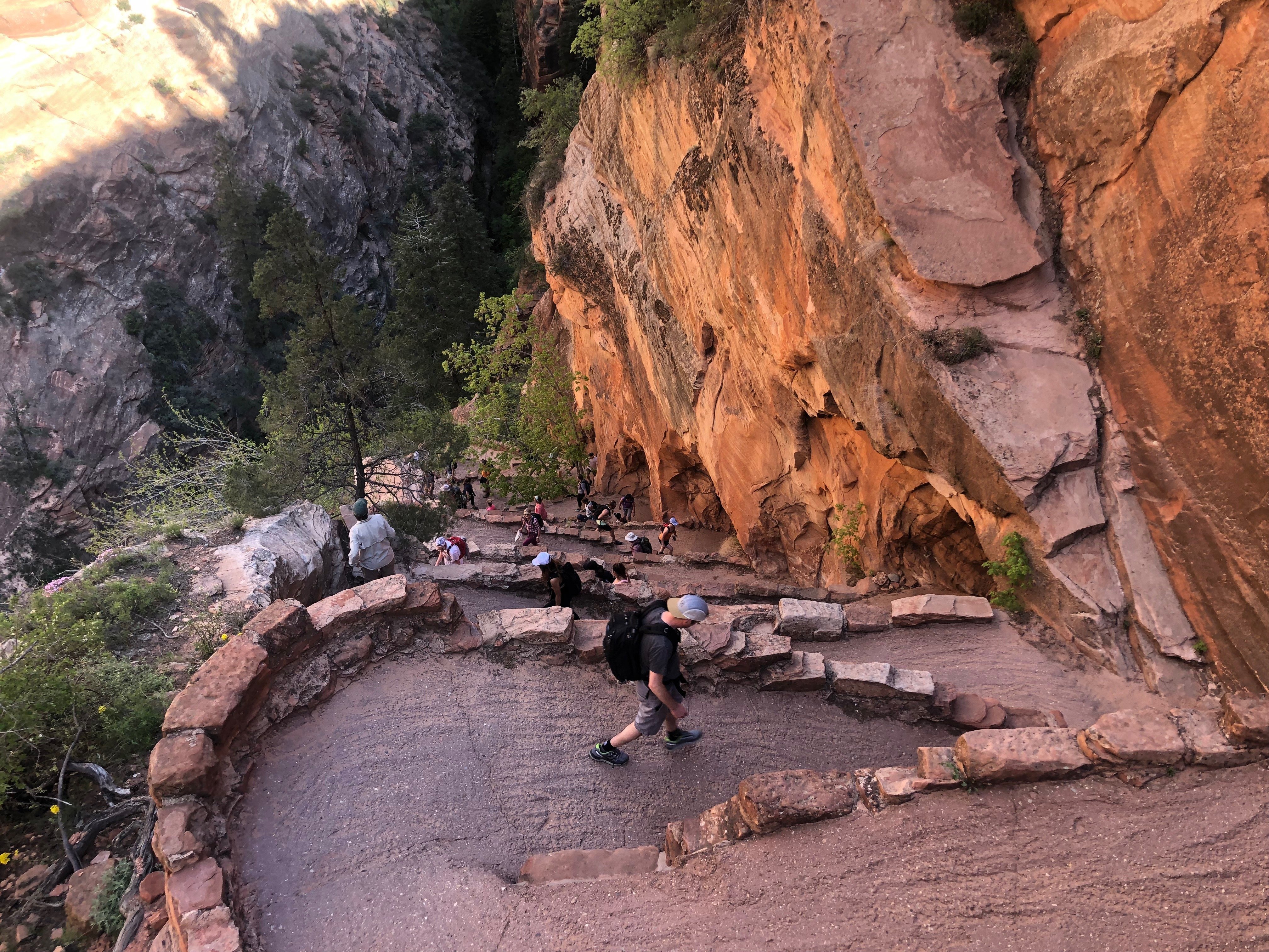 Walter's Wiggles are a set of switchbacks you'll encounter while hiking Angels Landing.